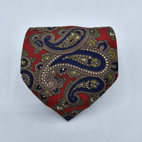 Necktie Mens Vintage by Clubfellow, measurements are 58in x 4in, Red Blue - Picture 1 of 7